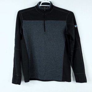 Kuhl 1/4 Zip Black Gray Pullover Sweatshirt Men's M Medium